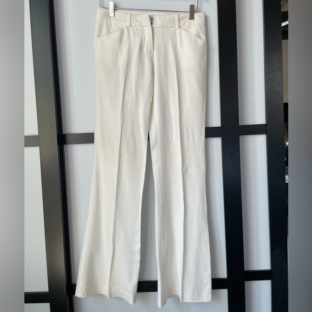Theory White Straight Trousers